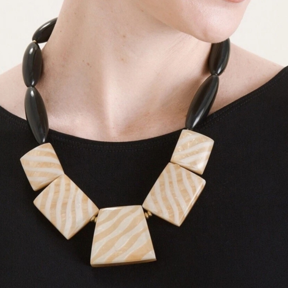 Chico's Animal Print Bib Necklace - NWT